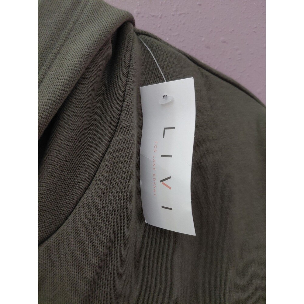 Livi Lane Bryant Hooded Sweatshirt Pullover 26/28 NWT Olive Green - Picture 5 of 12